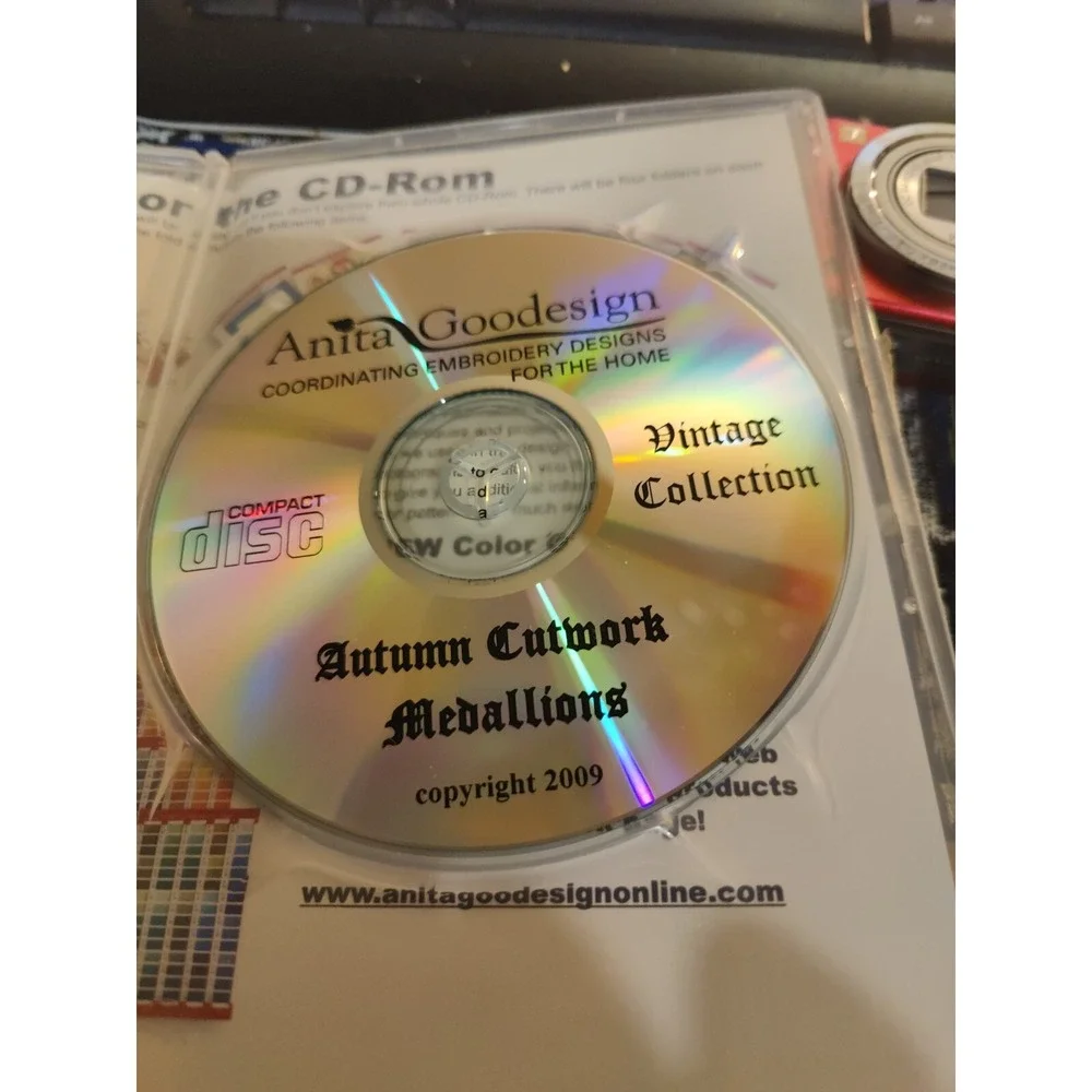 Anita Goodesign Autumn Cutwork Medallions Embroidery CD 84 Designs Fall Harvest‎